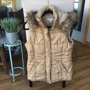 New York & Company Camel Puffer Vest